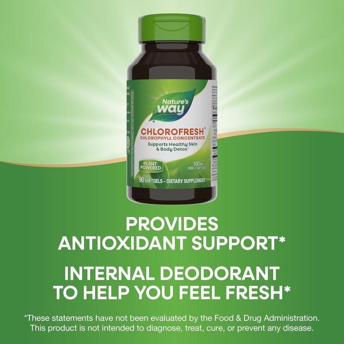 Green Food Supplement Chlorophyll Softgels Detox