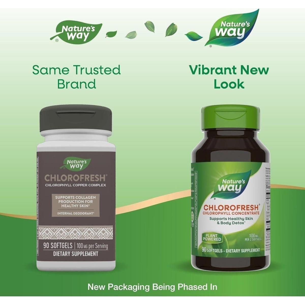 Green Food Supplement Chlorophyll Softgels Detox