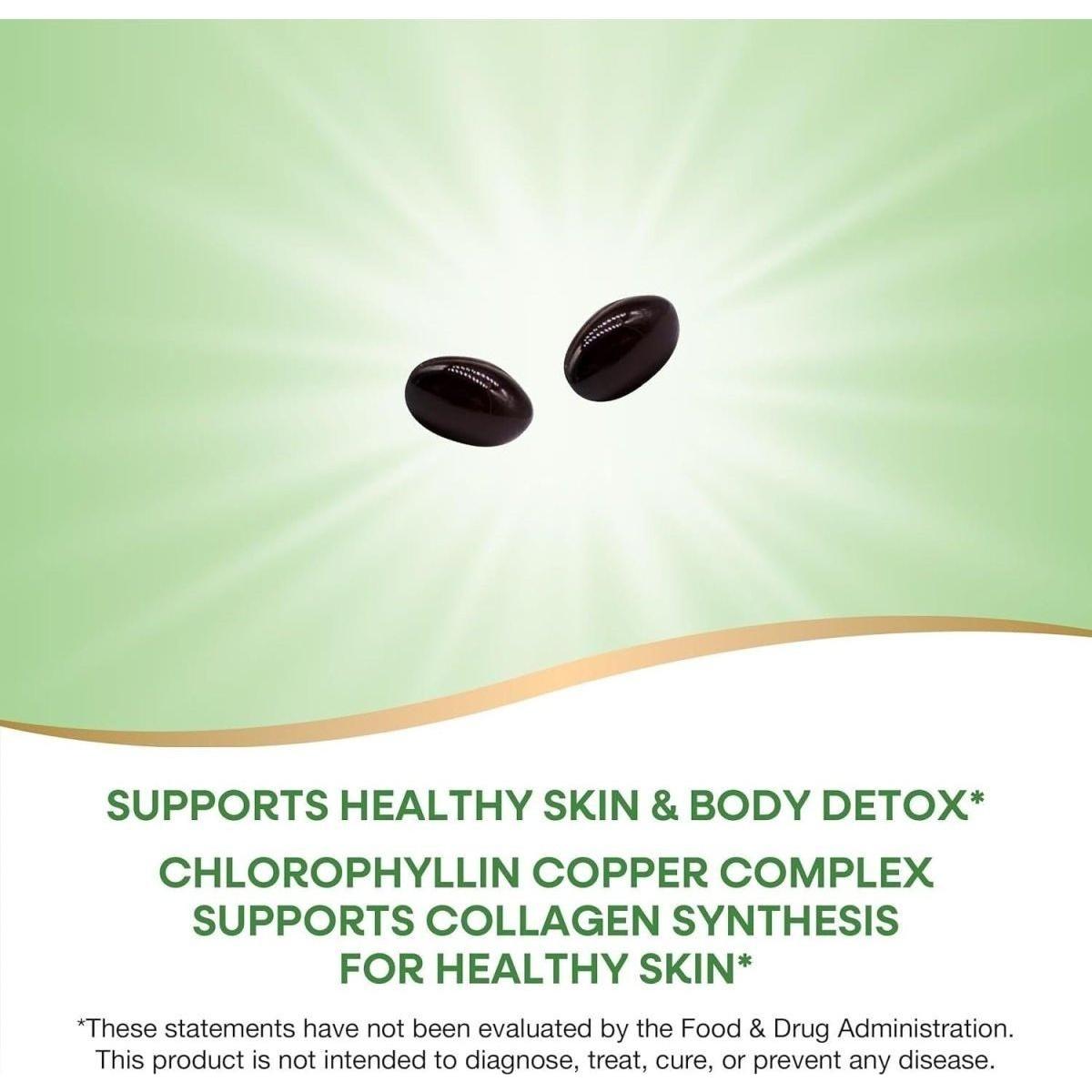 Green Food Supplement Chlorophyll Softgels Detox