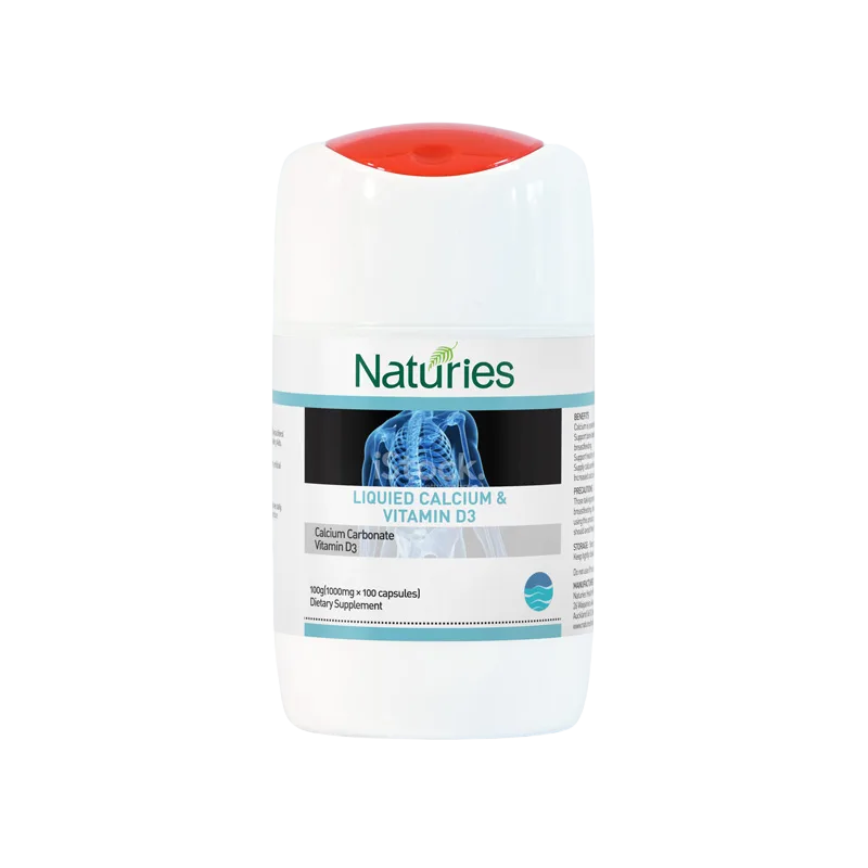 Pure Calcium & Vitamin D3 Supplement - 100 Capsules