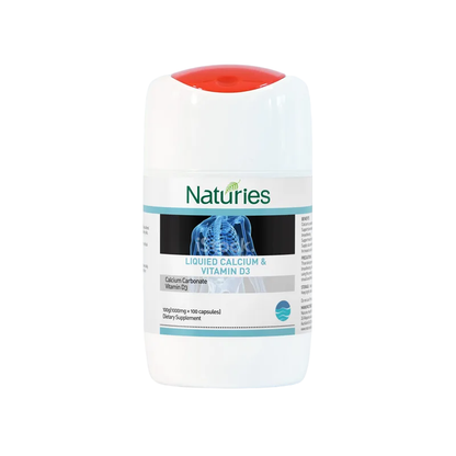 Pure Calcium & Vitamin D3 Supplement - 100 Capsules