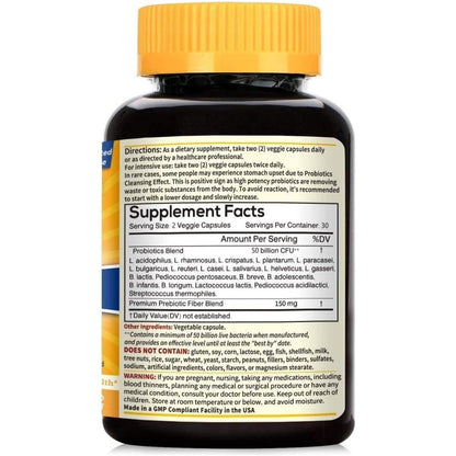 Advanced Probiotic 50B CFU, 20 Strains, 60 Capsules