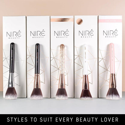 Luxurious 15pc Rose Gold Glitter Makeup Brush Set