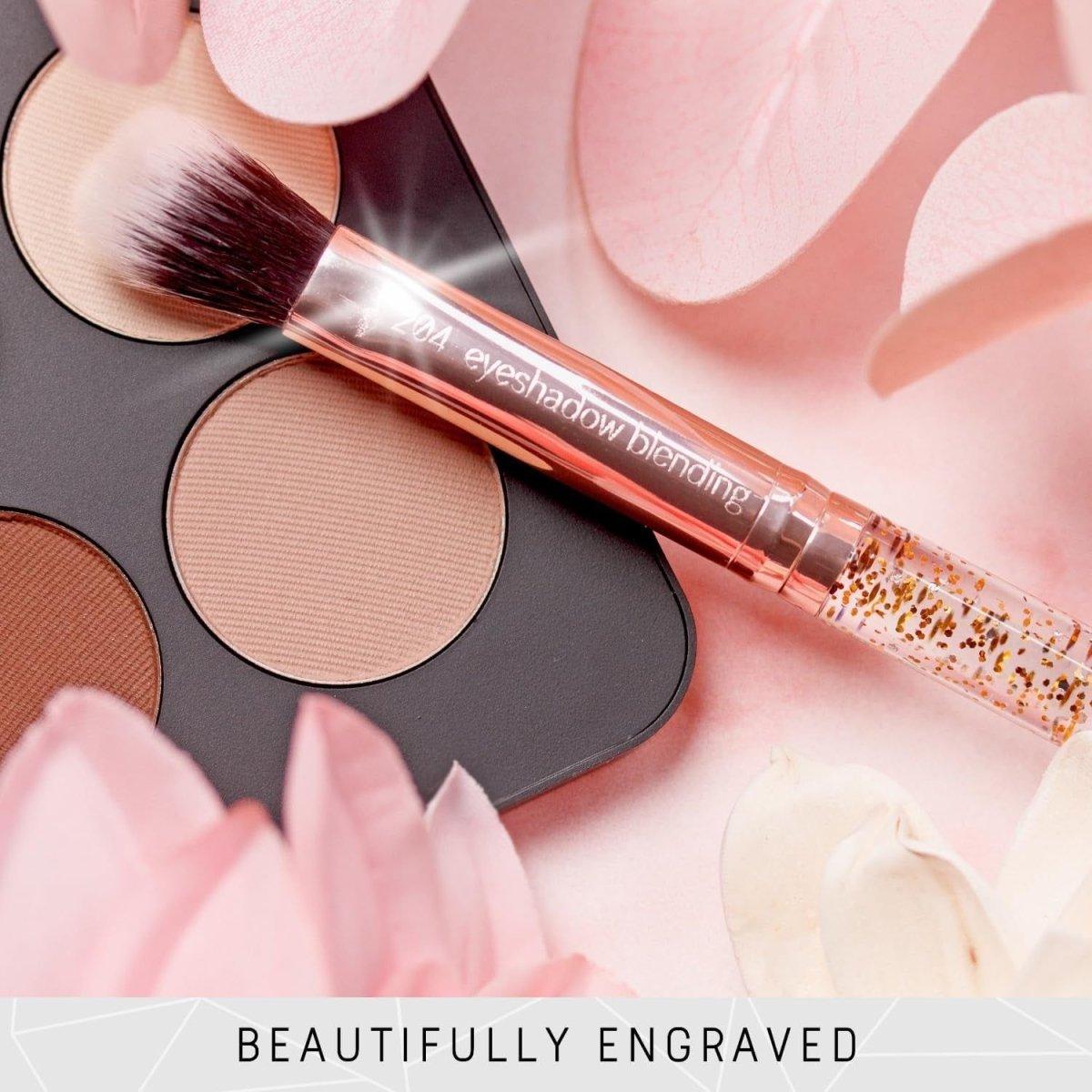 Luxurious 15pc Rose Gold Glitter Makeup Brush Set