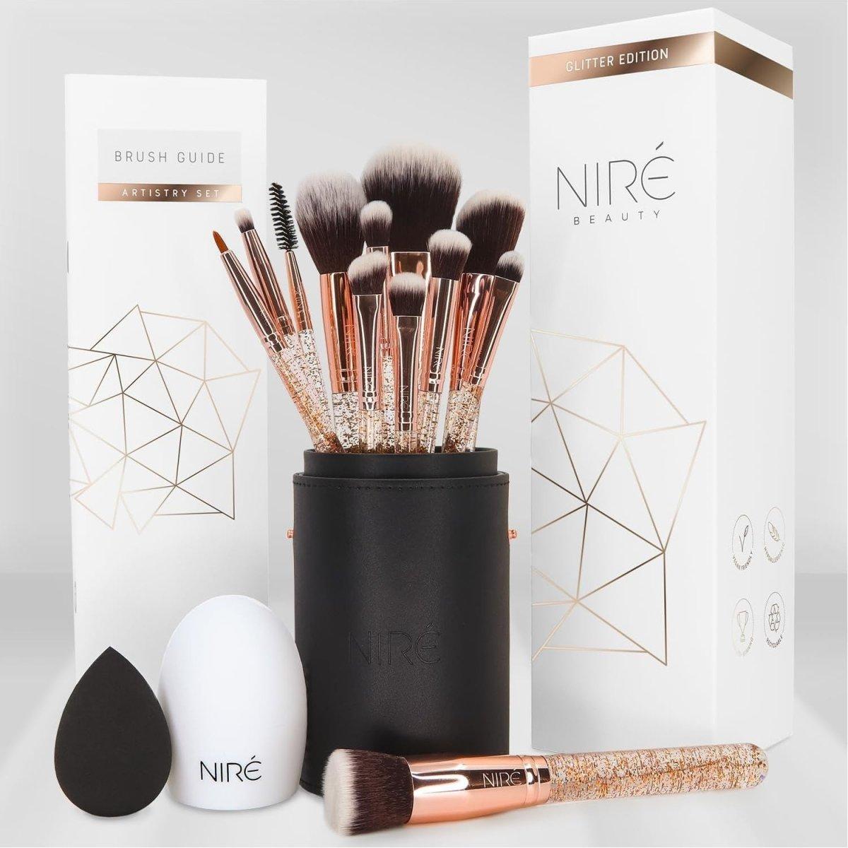 Luxurious 15pc Rose Gold Glitter Makeup Brush Set - Mycosmeticslondon