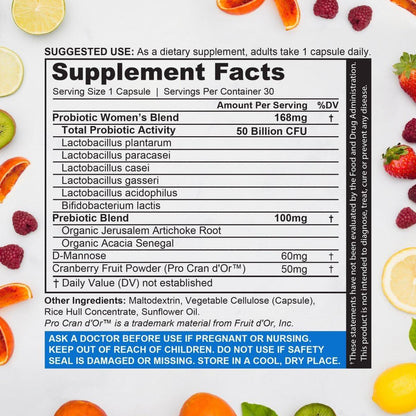 Probiotics for Women - 50 Billion CFU Digestive Support