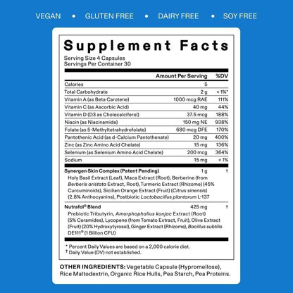 Natural Acne Relief Supplements for Women - 120 Capsules
