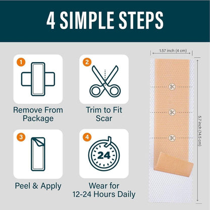 Silicone Scar Healing Pads - 4 Piece Set