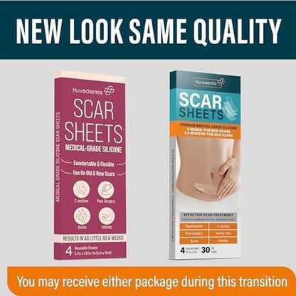 Silicone Scar Healing Pads - 4 Piece Set
