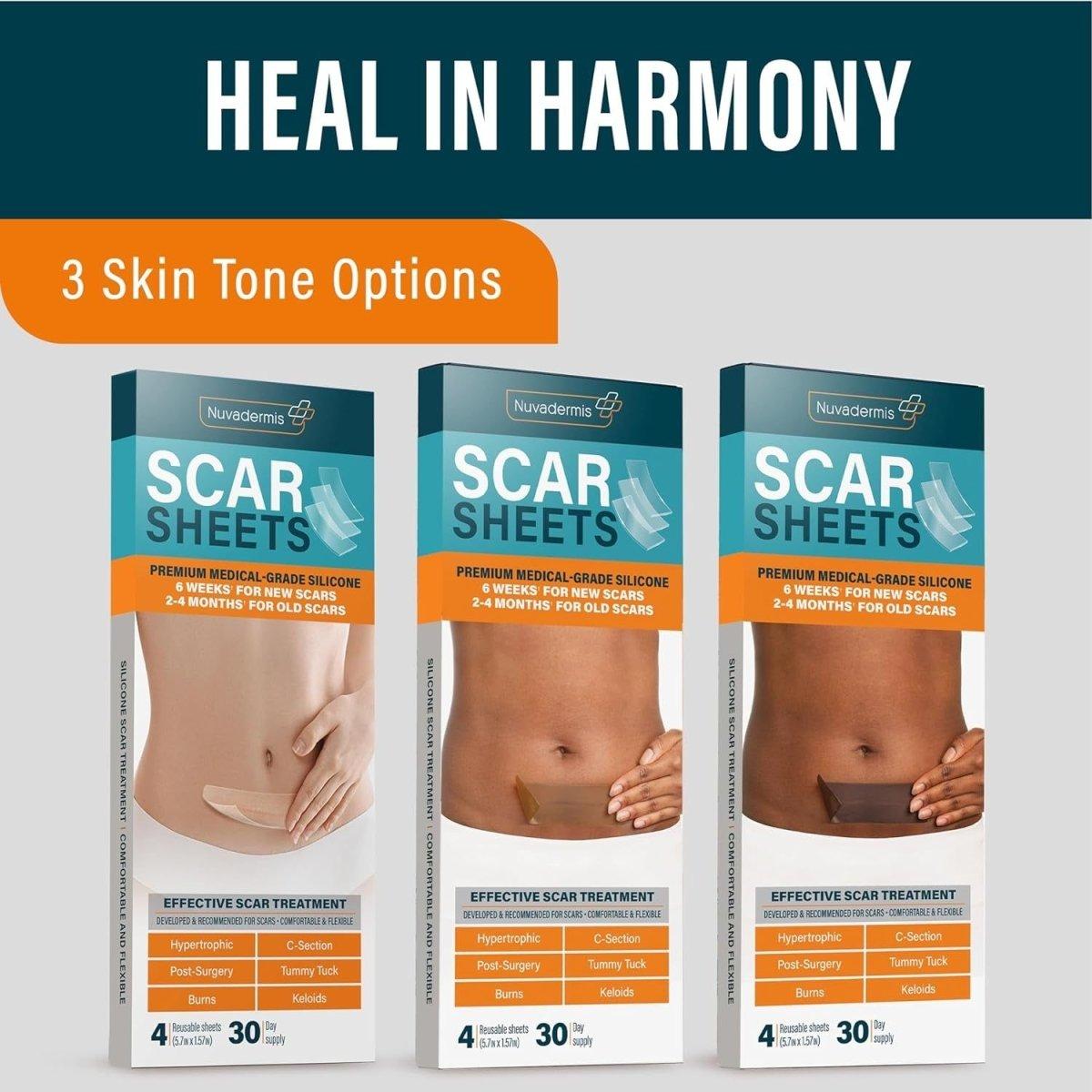Silicone Scar Healing Pads - 4 Piece Set
