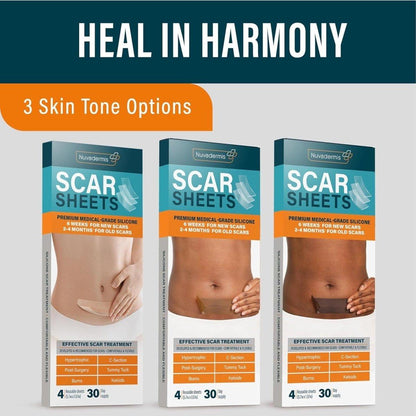 Silicone Scar Healing Pads - 4 Piece Set