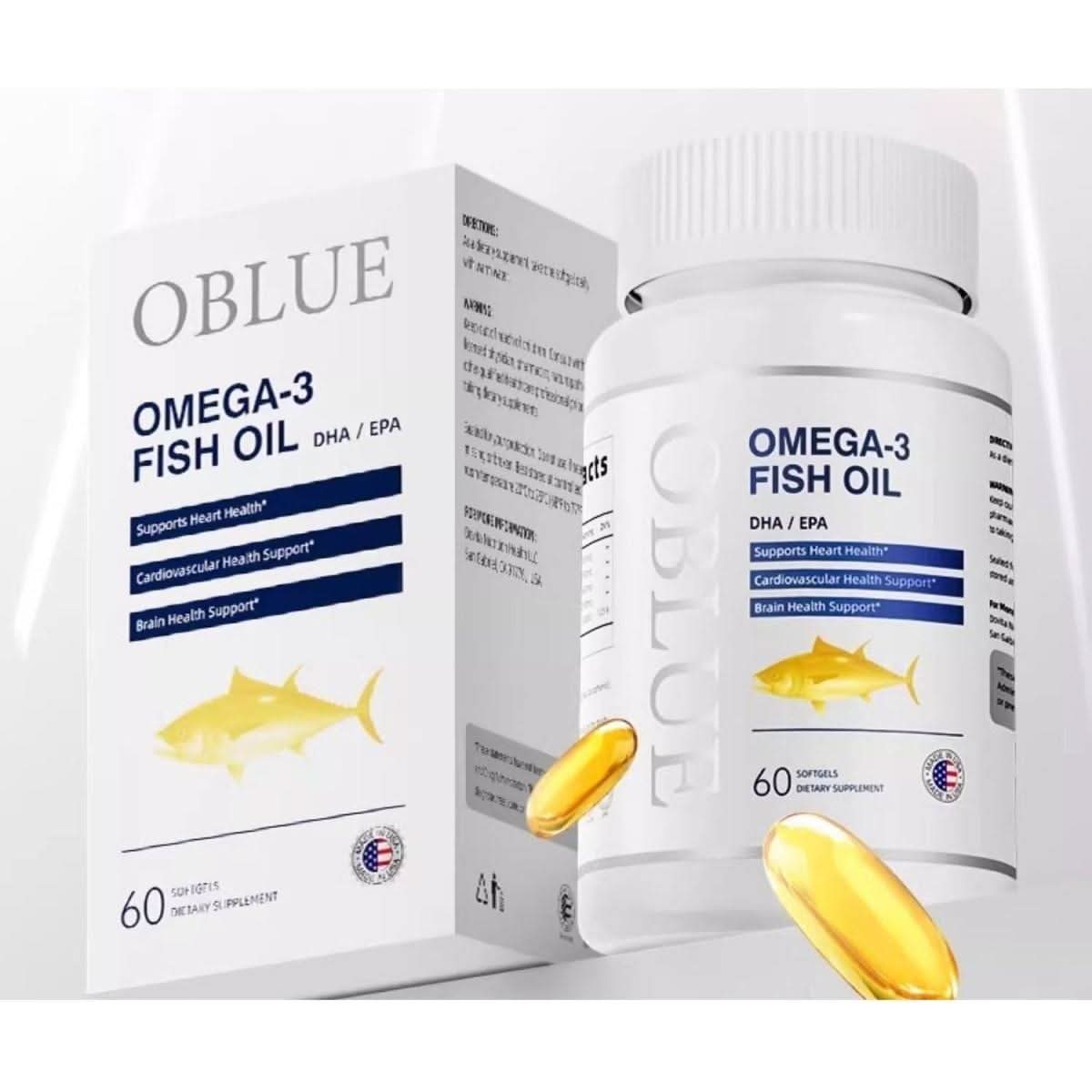Premium Fish Oil Supplements - 60 Softgels