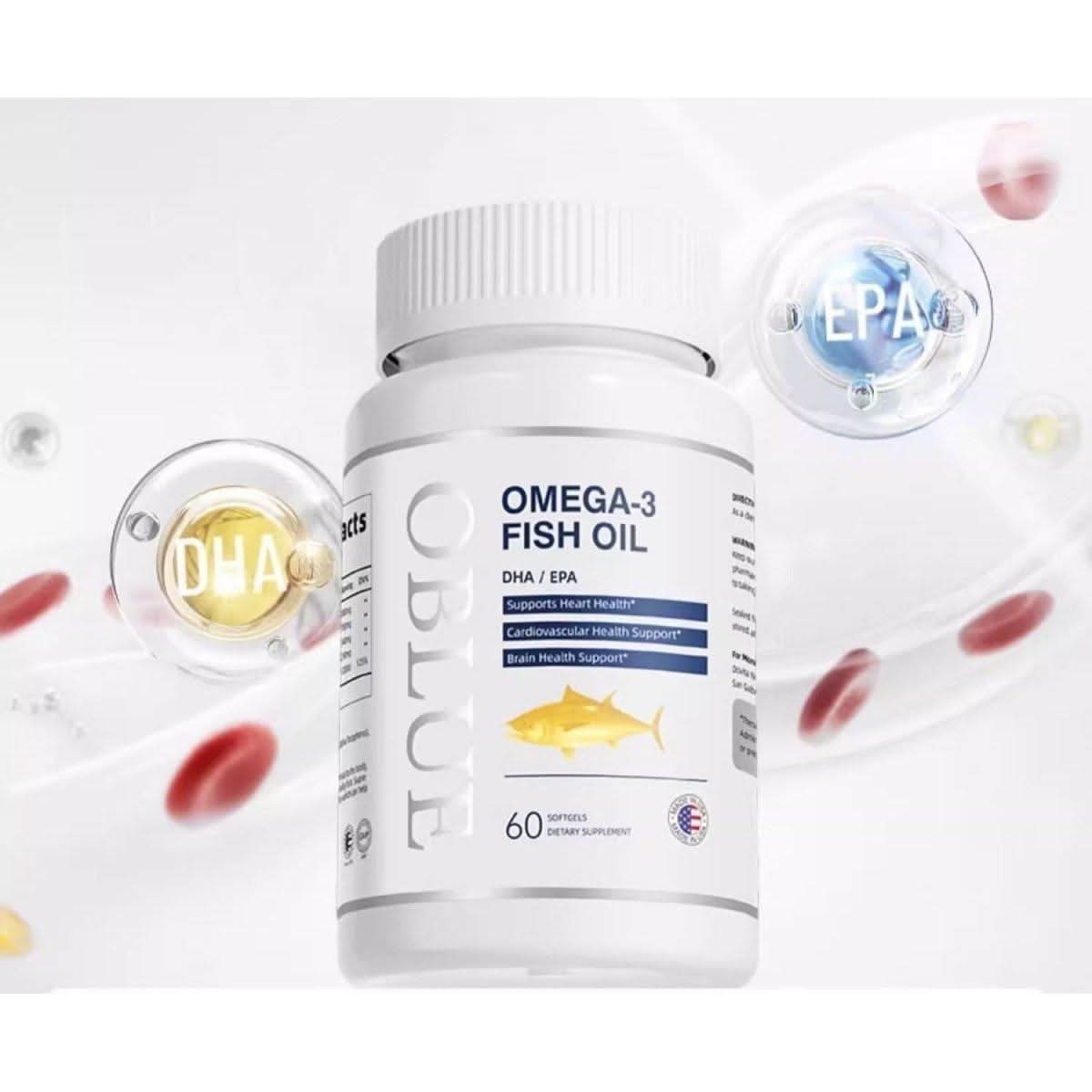 Premium Fish Oil Supplements - 60 Softgels