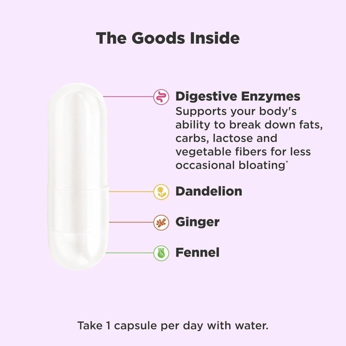 Natural Digestive Aid Capsules, 25 Count