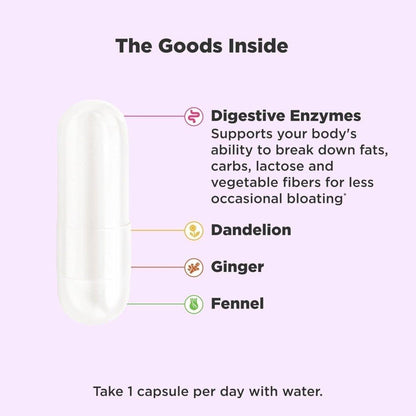 Natural Digestive Aid Capsules, 25 Count