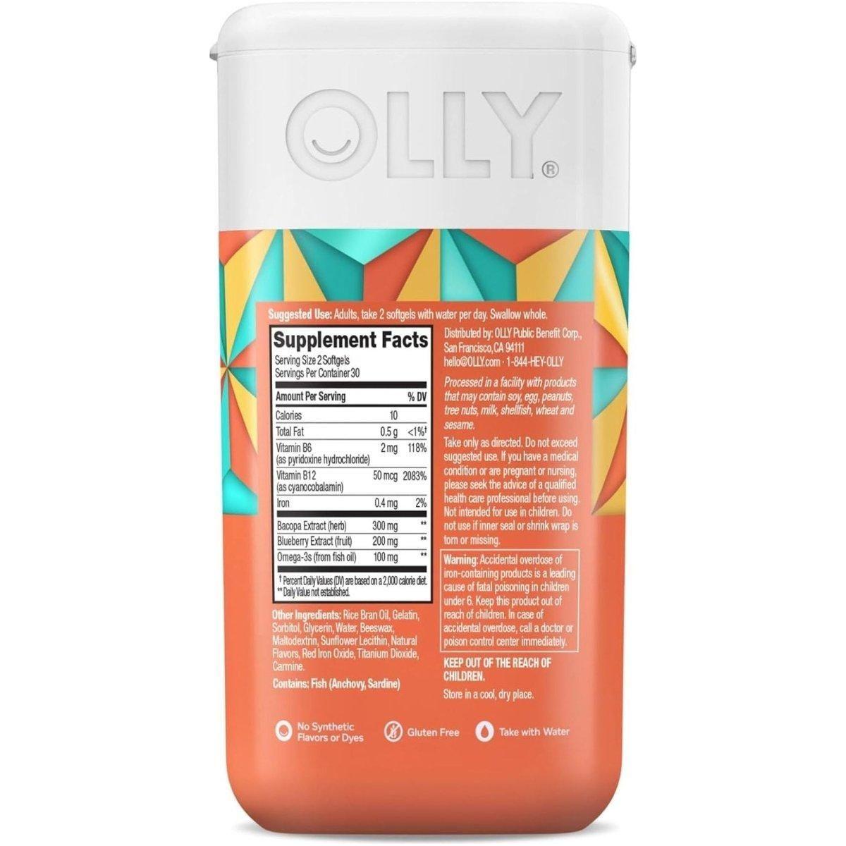 Brain Health Softgels, 30 Day Mental Focus Supplement