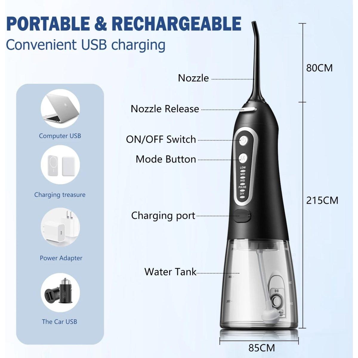 Compact Rechargeable Oral Flosser for Deep Dental Care