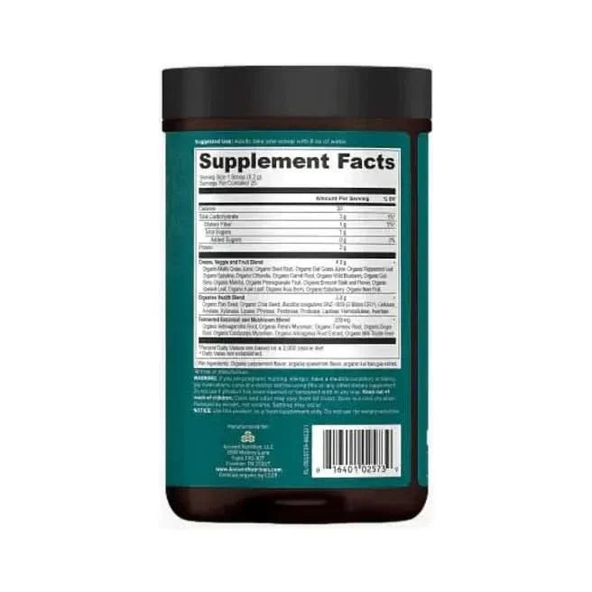 Natural Organic Greens Powder - Mint Flavor & Probiotics