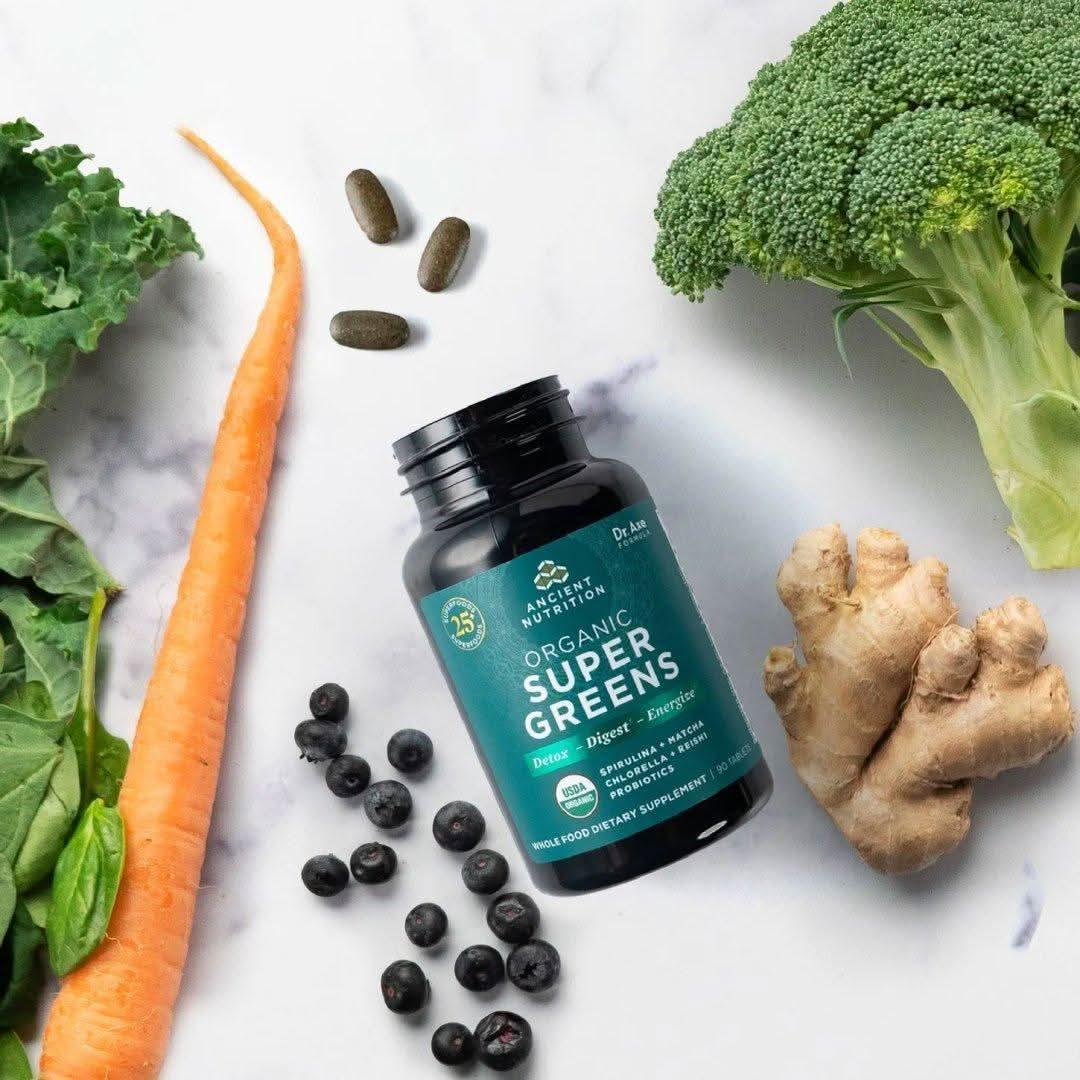 Natural Daily Greens Supplement - 90 Capsules