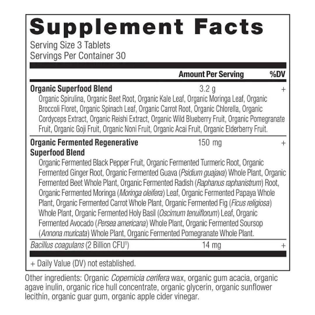Natural Daily Greens Supplement - 90 Capsules