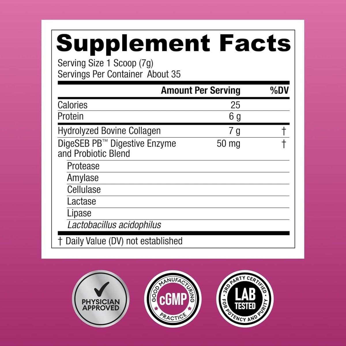 Premium Collagen Protein Powder - Grass Fed Hydrolyzed Collagen