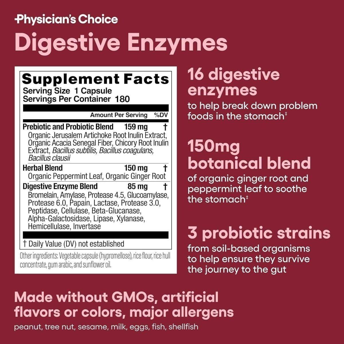 Advanced Digestive Enzymes 180ct | Fast Digestion Relief