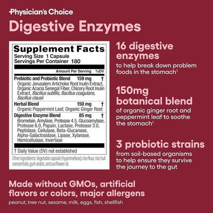 Advanced Digestive Enzymes 180ct | Fast Digestion Relief