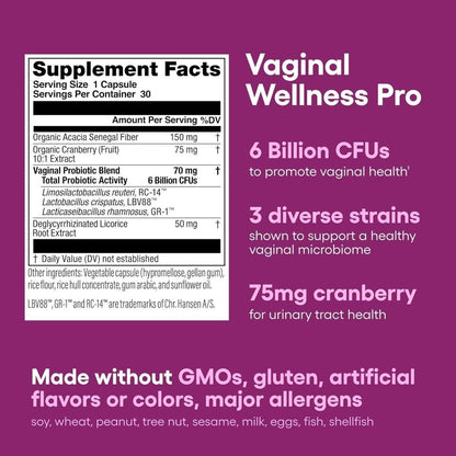 Natural Vaginal Health Probiotic Supplement Tablets