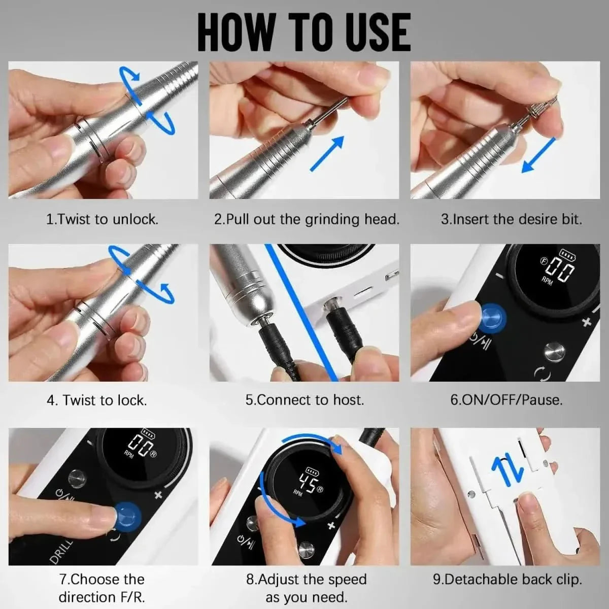 Compact Professional Nail Drill Kit