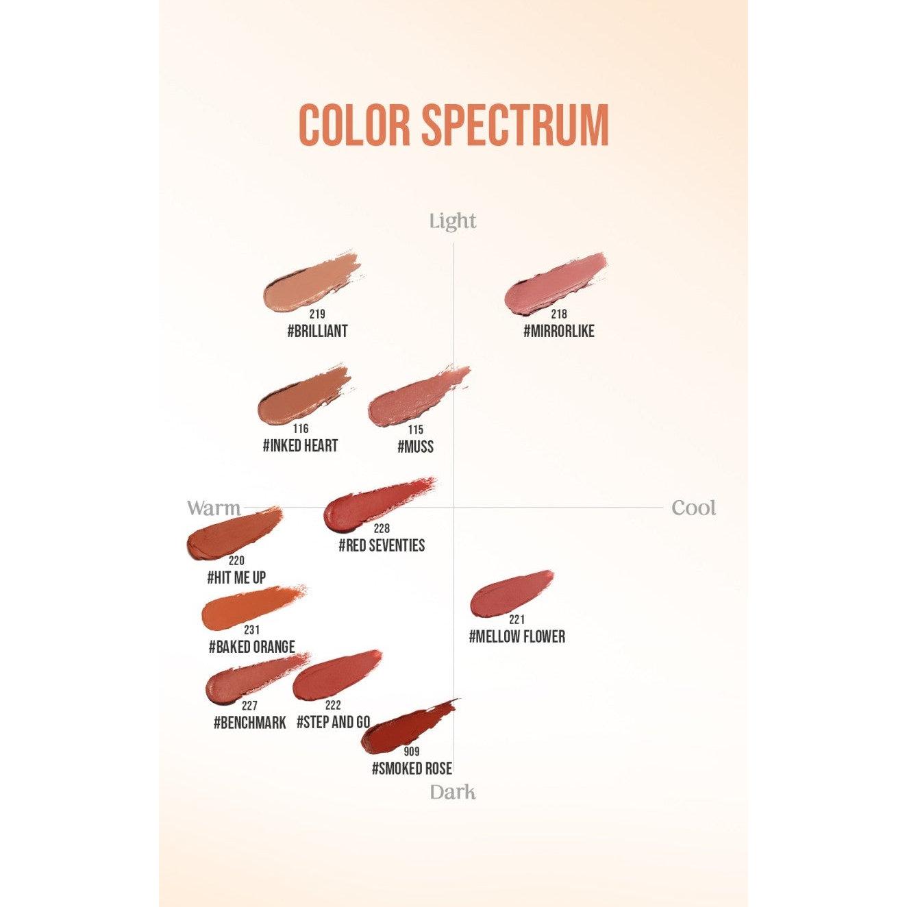 Vibrant Matte Lipstick Baked Orange Shade
