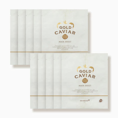 Anti Aging Face Mask Sheets with Gold and Caviar