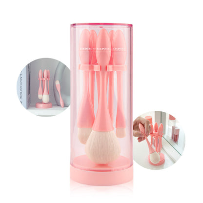 Portable 5 Piece Makeup Brush Kit with Travel Case