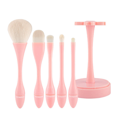 Portable 5 Piece Makeup Brush Kit with Travel Case