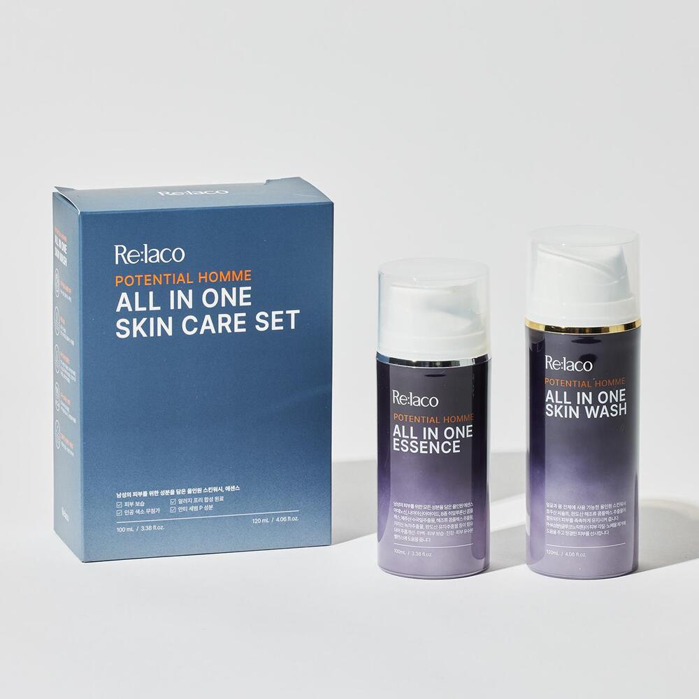 Natural Men's Skincare Set - Moisturizing Essence & Face Wash