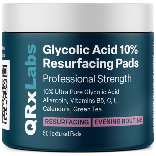 Exfoliating Glycolic Acid 10% Skin Pads - 50 Count - Mycosmeticslondon