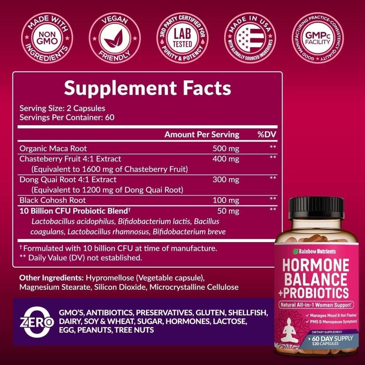 Women's Health Supplement with Probiotics & Hormone Support