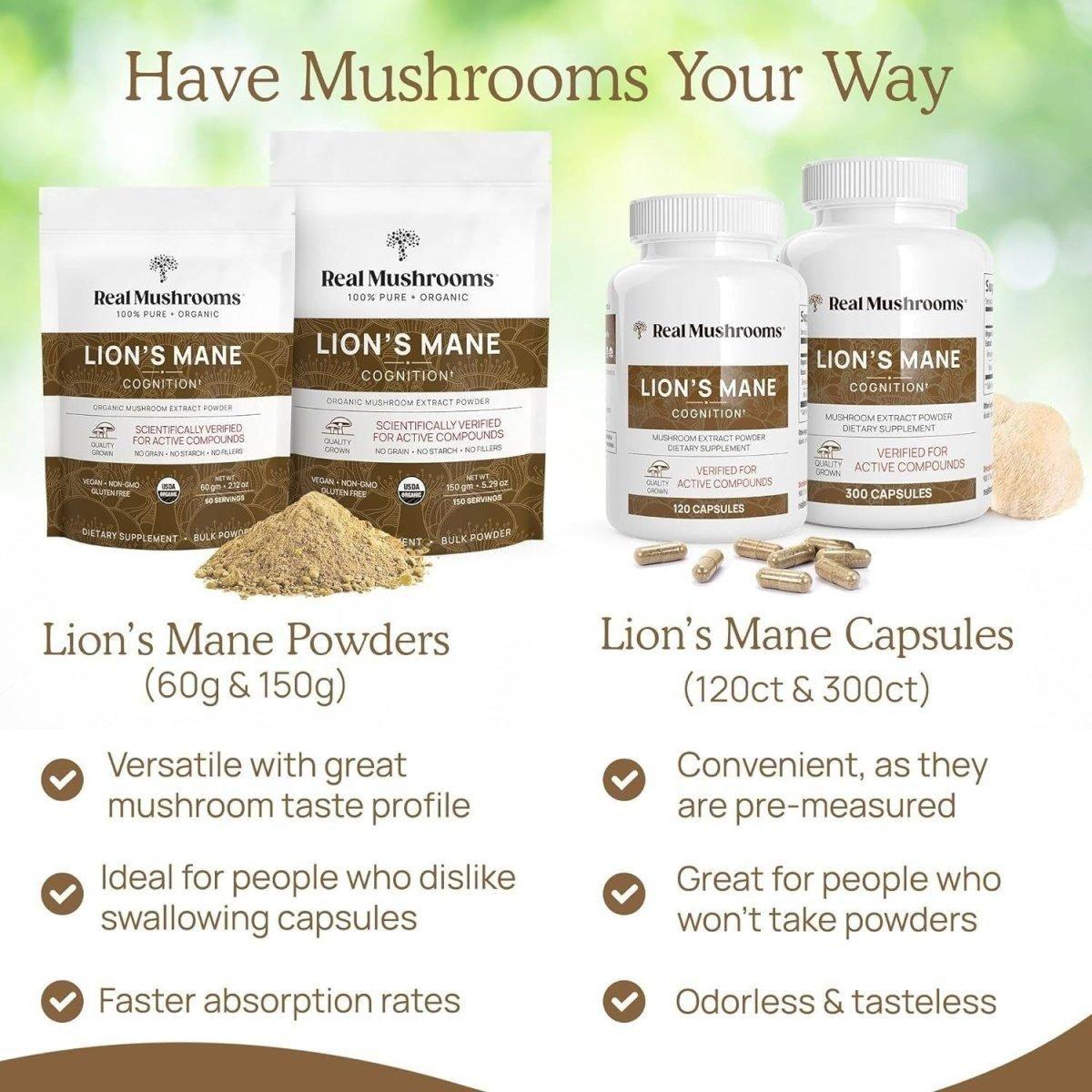 Natural Lion's Mane Brain Health Capsules 300ct