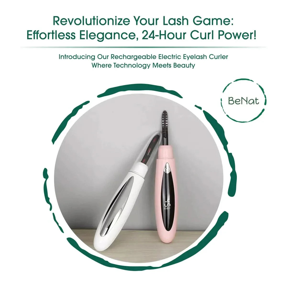 Easy to Use Electric Lash Curler - Fast Heated Eyelash Lift