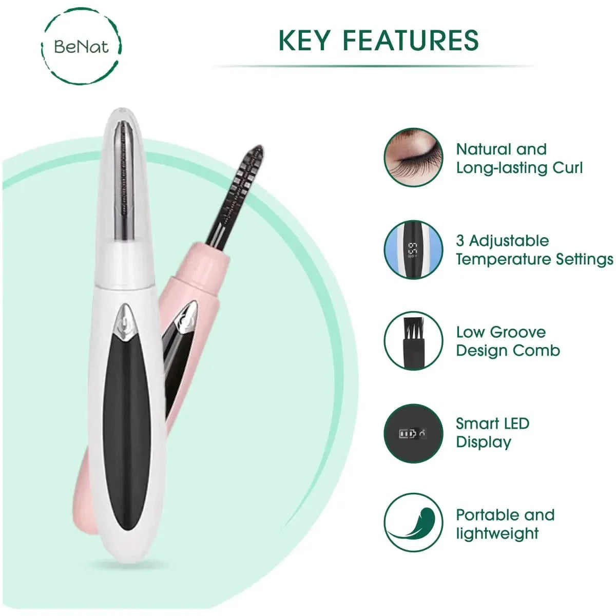 Easy to Use Electric Lash Curler - Fast Heated Eyelash Lift