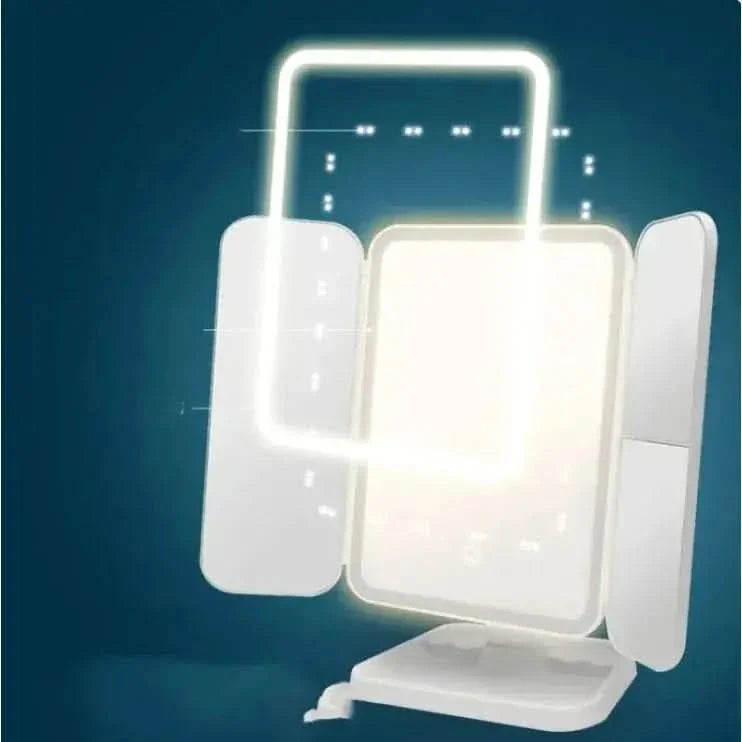 Compact LED Vanity Mirror with Adjustable Color Lights