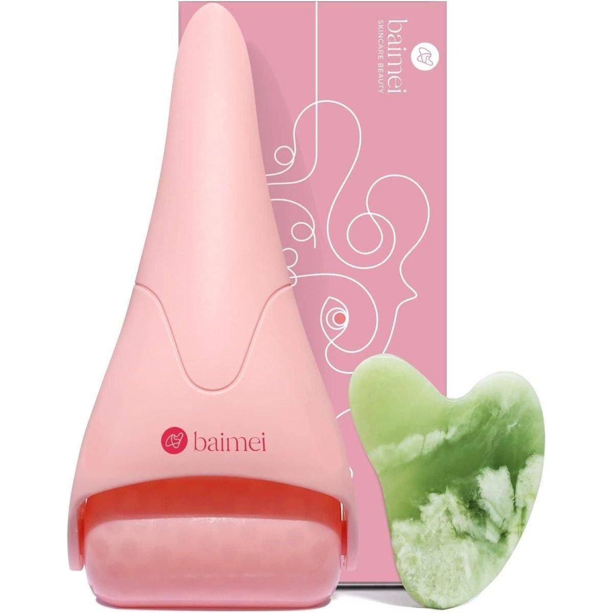 Relaxing Ice Face Roller and Gua Sha Kit - Pink - Mycosmeticslondon