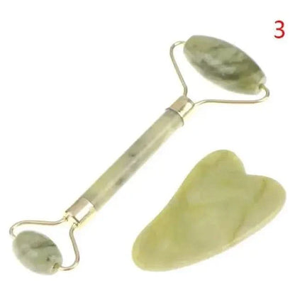 Natural Rose Face Roller & Gua Sha Skincare Kit