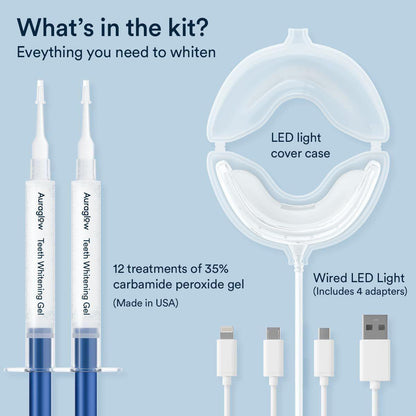 Professional At-Home Teeth Whitening Kit with LED Light