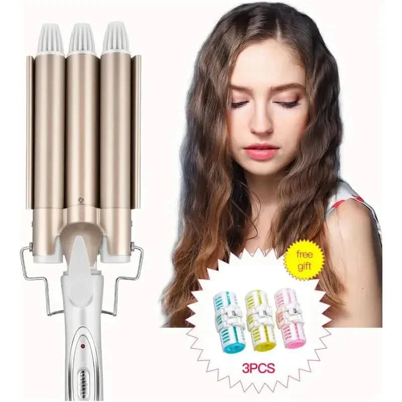 Professional 3 Barrel Curling Iron for Salon Style Curls