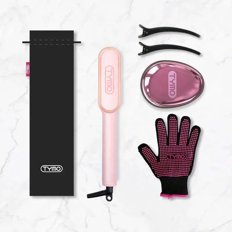 Pink Hair Straightening Comb Brush