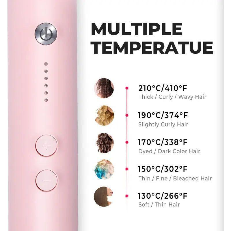 Pink Hair Straightening Comb Brush
