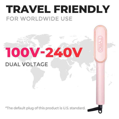Pink Hair Straightening Comb Brush
