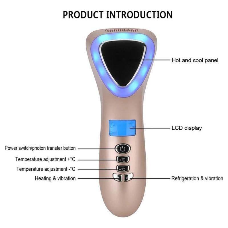 Professional 6-in-1 Facial Massager with LED and Ionic Technology