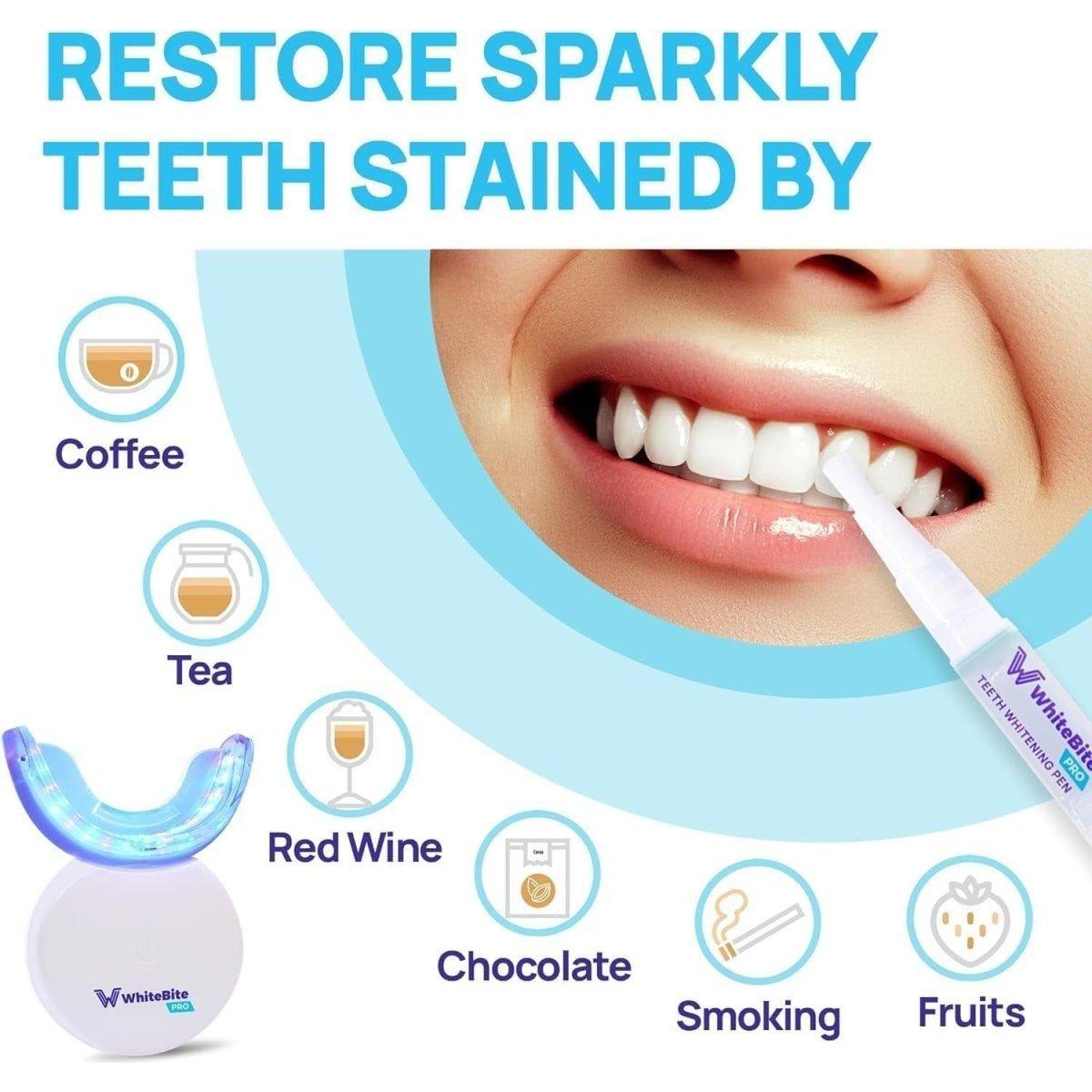 Advanced At Home Teeth Whitening System with LED Light