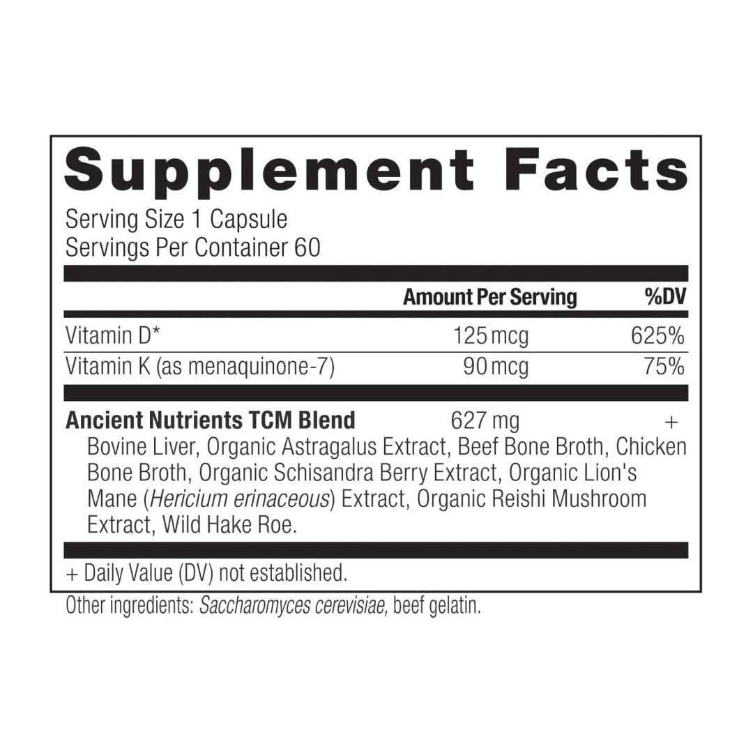 Strong Immunity Vitamin D3 Capsules with K2 - 60 Count